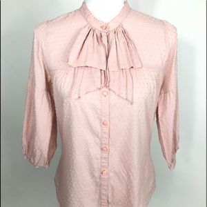 I ❤️ RONSON BLOUSE PINK SWISS DOT SIZE SMALL